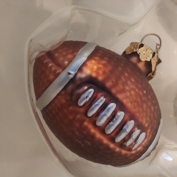 Glass Mini Ornaments Sports Ball Christmas 12 Pc Set Vintage 2" Football Soccer - Picture 3 of 13